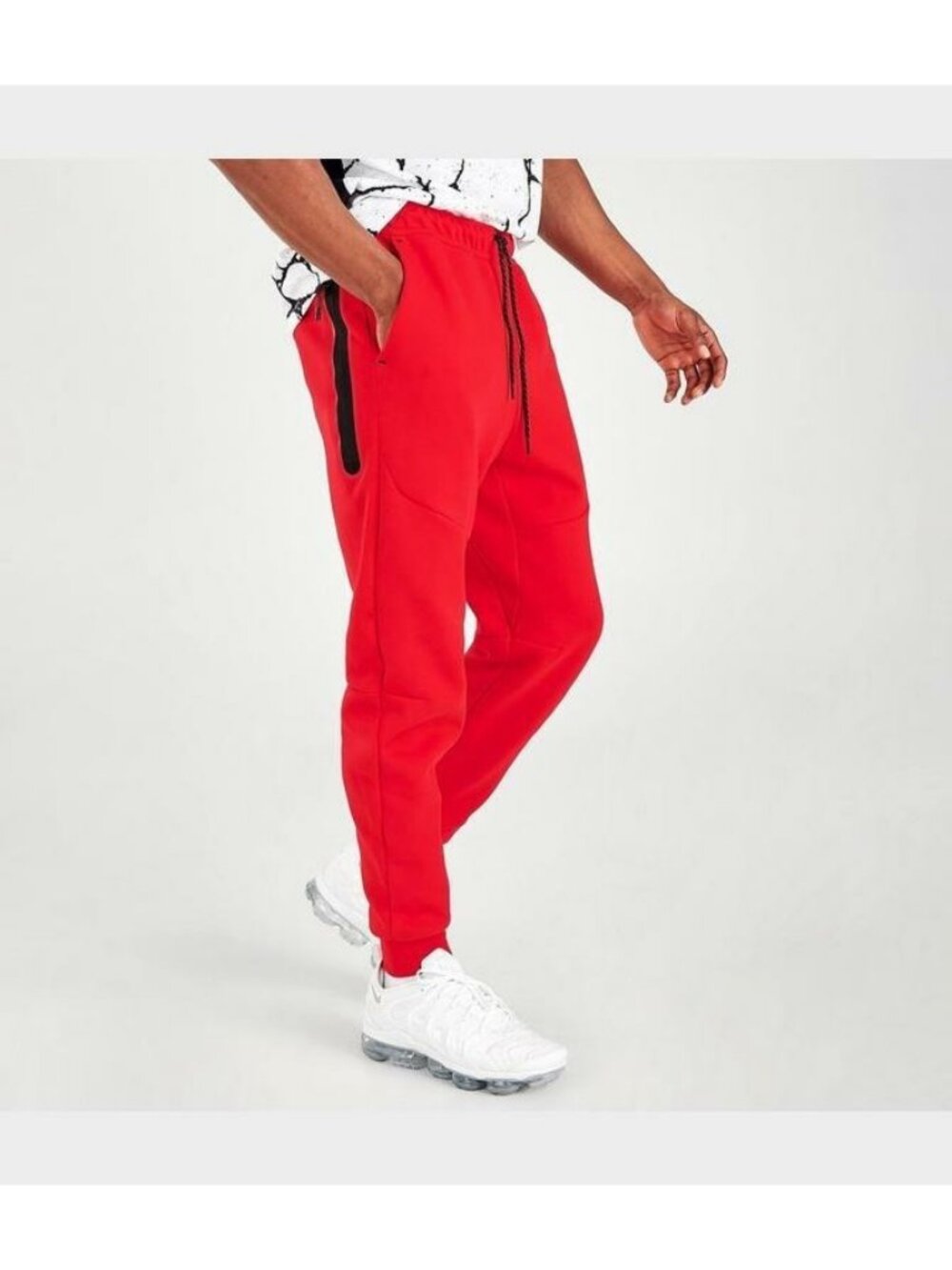 Nike Men's Sportswear Tech Fleece Jogger Red Black Size XL NEW! - Picture 4 of 5